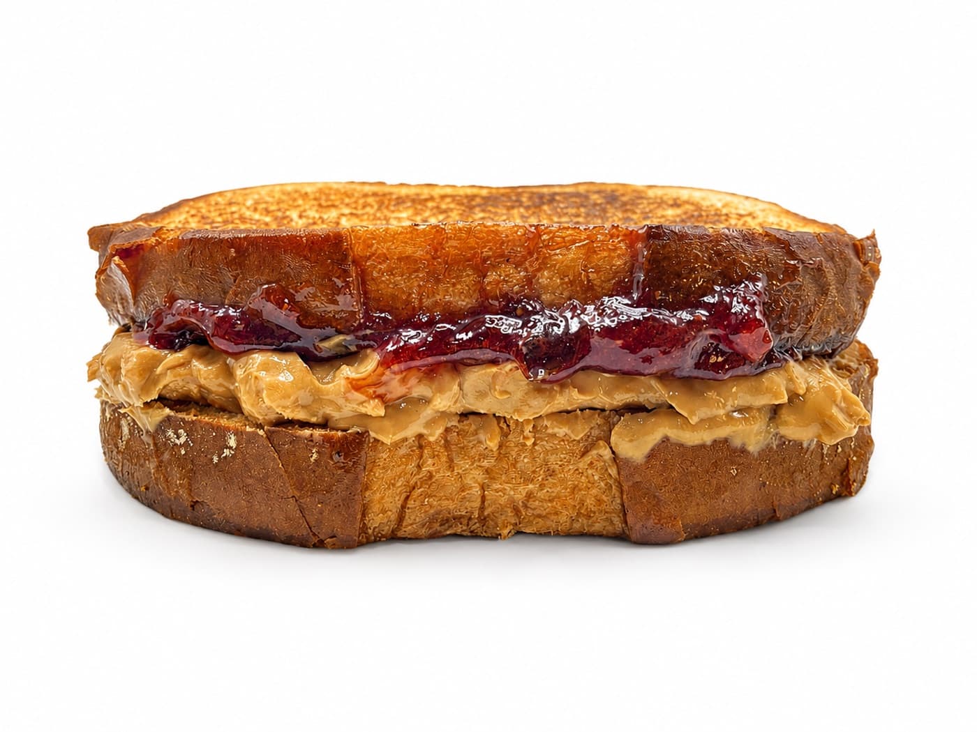 Sándwich dulce de crema de cacahuate y mermelada